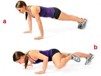 Hip rotation in push-up position