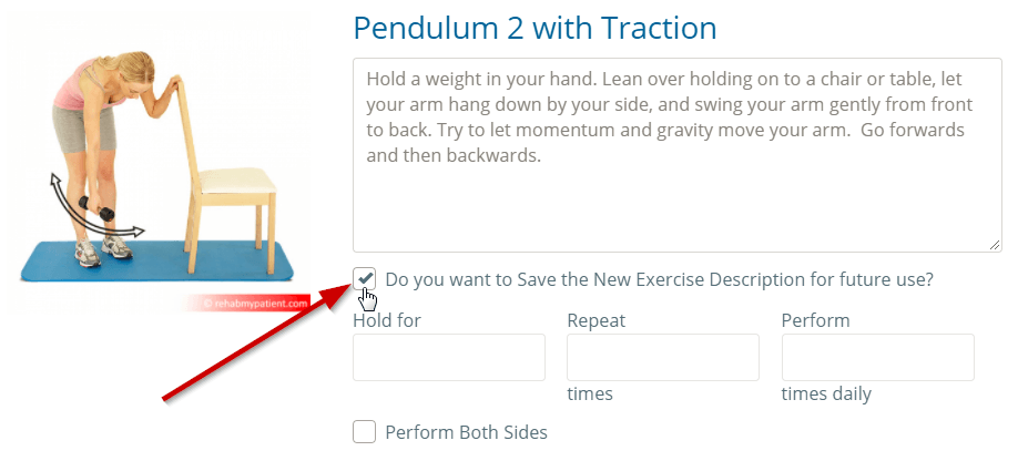 Save exercises description for future use